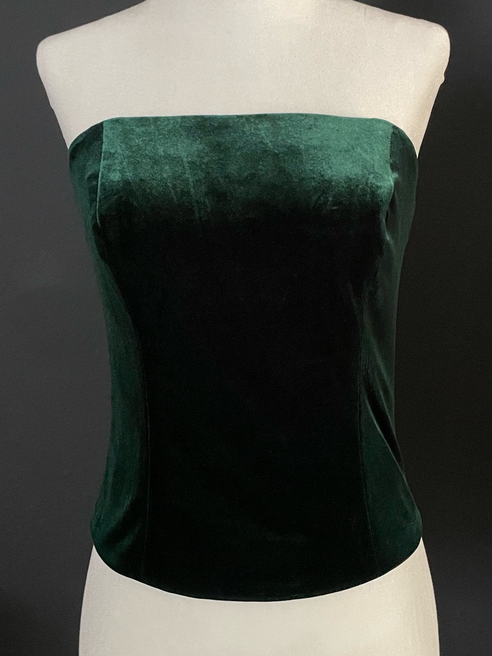 Revelry Emerald Velvet Strapless Bustier Top